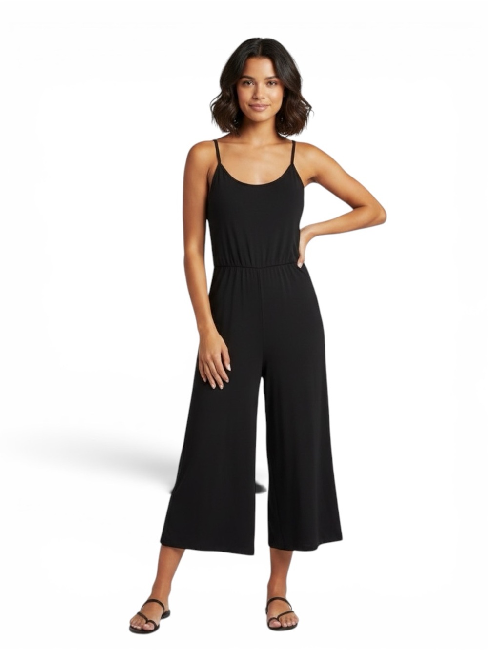 Love Culture Awesome J Wide Leg Cropped Jumpsuit